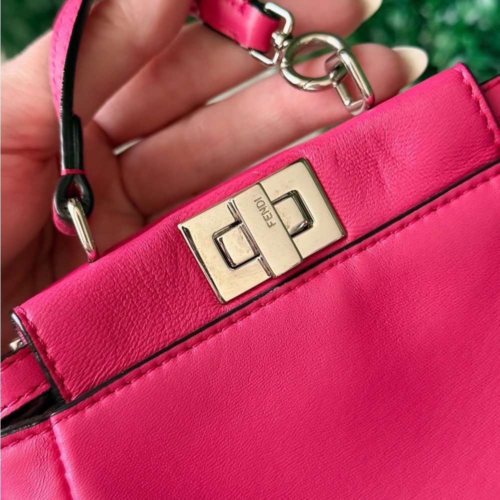 Fendi Pink Peekaboo Mini Top-Handle Crossbody Bag Authentic - Picture 7 of 10